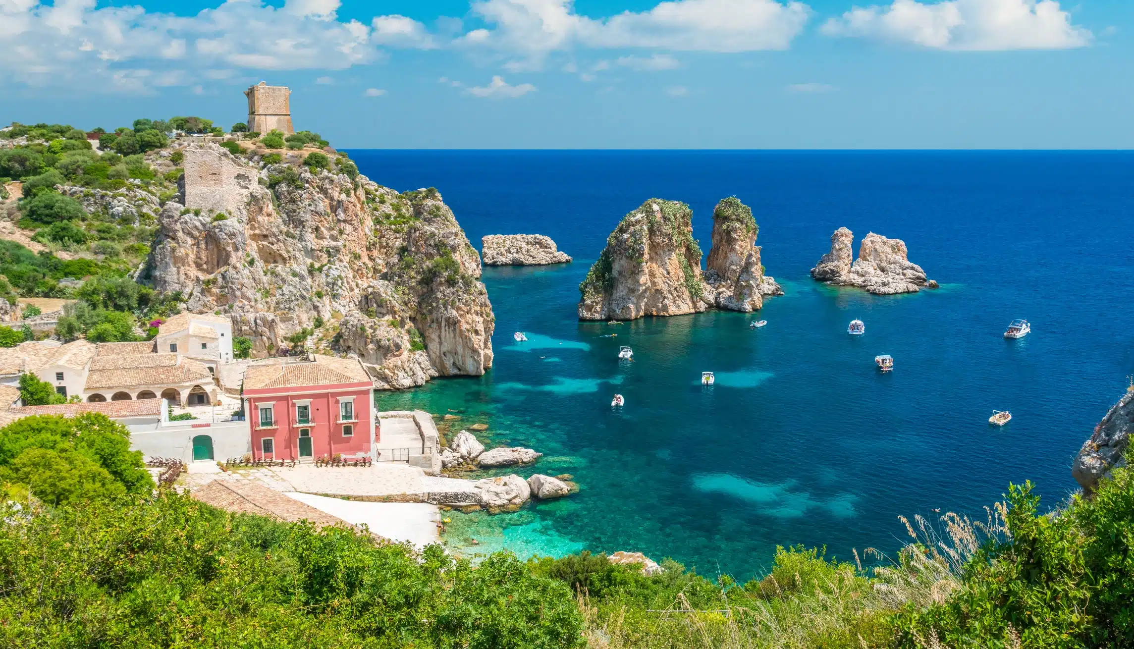 Amazing panorama at the Tonnara di Scopello, province of Trapani, Sicily.