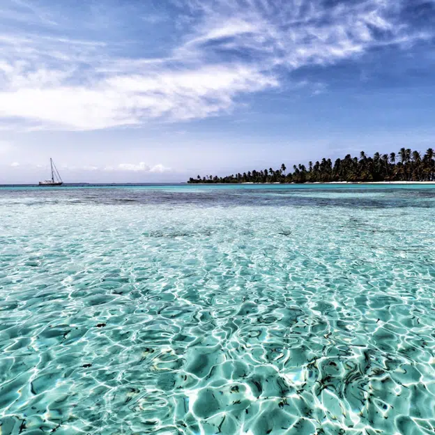 Clear blue waters in Panama
