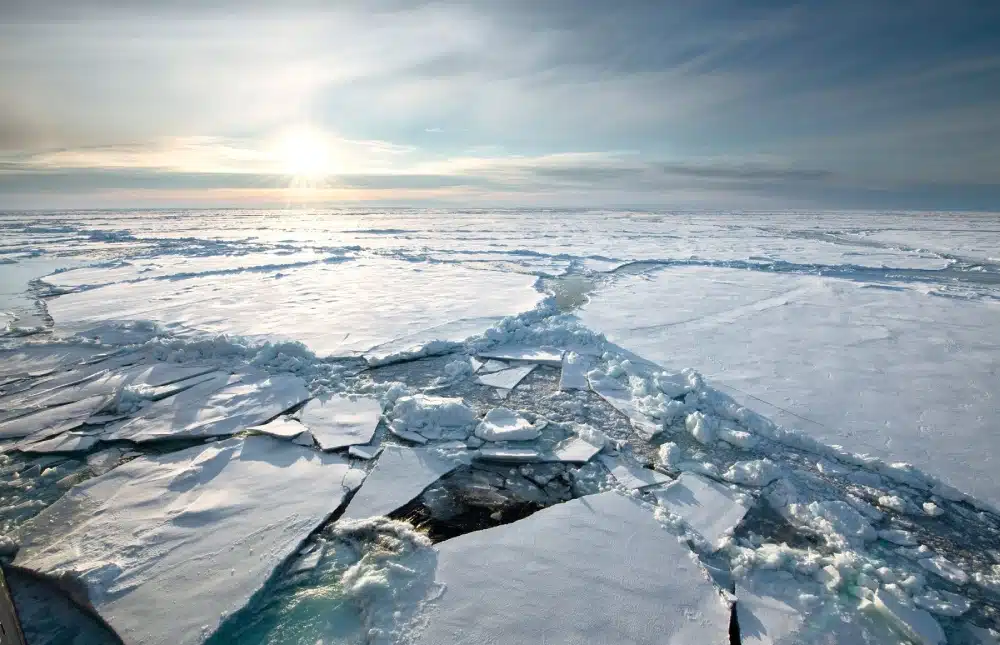 image-une plaques de glace de la banquise en Arctique